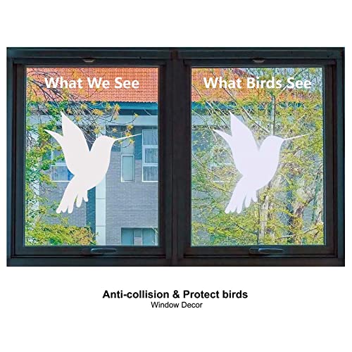 16 Pieces Window Decals to Prevent Bird Strikes, Hummingbird Anti Collision Window Stickers Clings for Glass Door