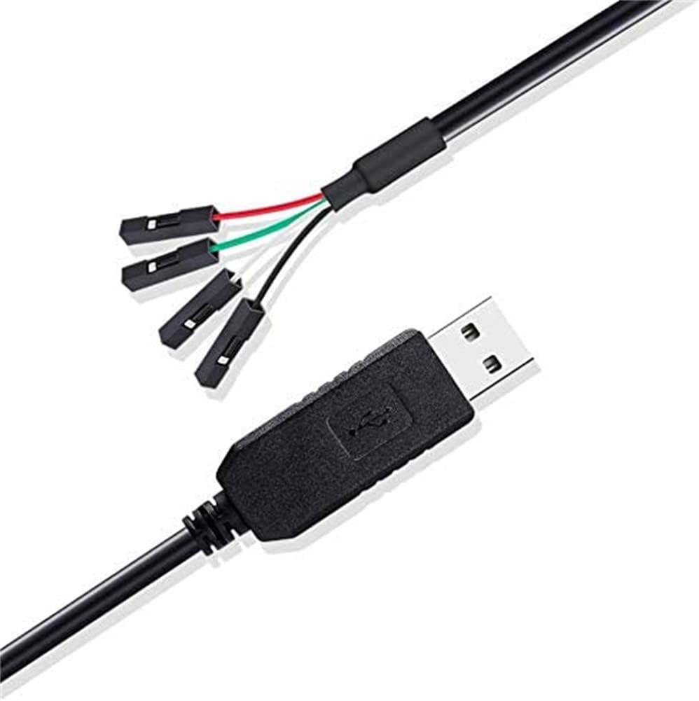 DTECH 4 Pin USB to TTL Serial 3.3V Converter Adapter Cable TX RX Signal 0.1 inch Pitch Female Socket PL2303 Prolific Chip Windows 10 8 7 XP Vista (1m)