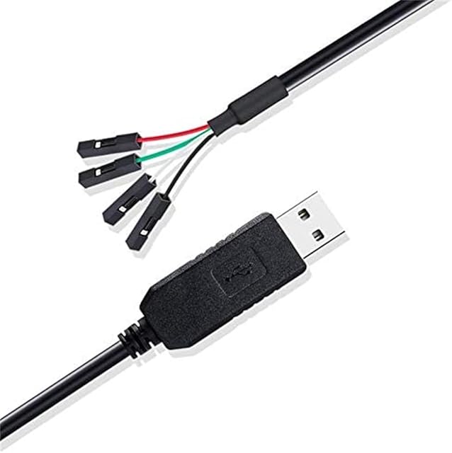 DTECH 4 Pin USB to TTL Serial 3.3V Converter Adapter Cable TX RX Signal 0.1 inch Pitch Female Socket PL2303 Prolific Chip Windows 10 8 7 XP Vista (1m)
