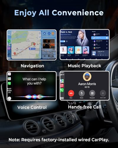 Image of CEROAN 2-in-1 Wireless CarPlay Adapter & Android Auto Wireless Adapter with Bluetooth 5.3 & 5GHz Dual-Band WiFi - Plug & Play, Wired to Wireless, Auto Reconnect for Lag-Free iOS /Android Use