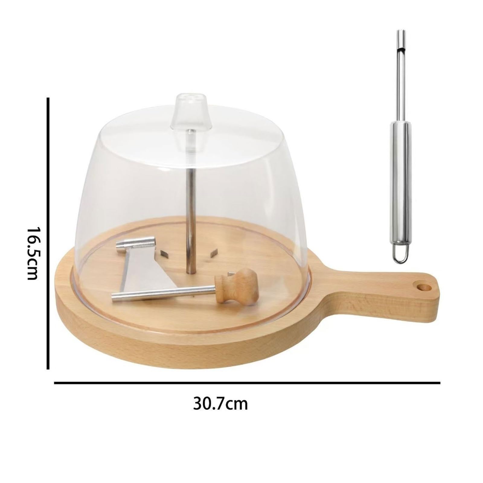 Raclette à Fromage Inox avec Socle Bois & Couvercle Verre Parmesan