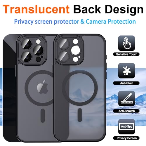 Image of for iPhone 13 Pro Max Case with Privacy Screen Protector, Black