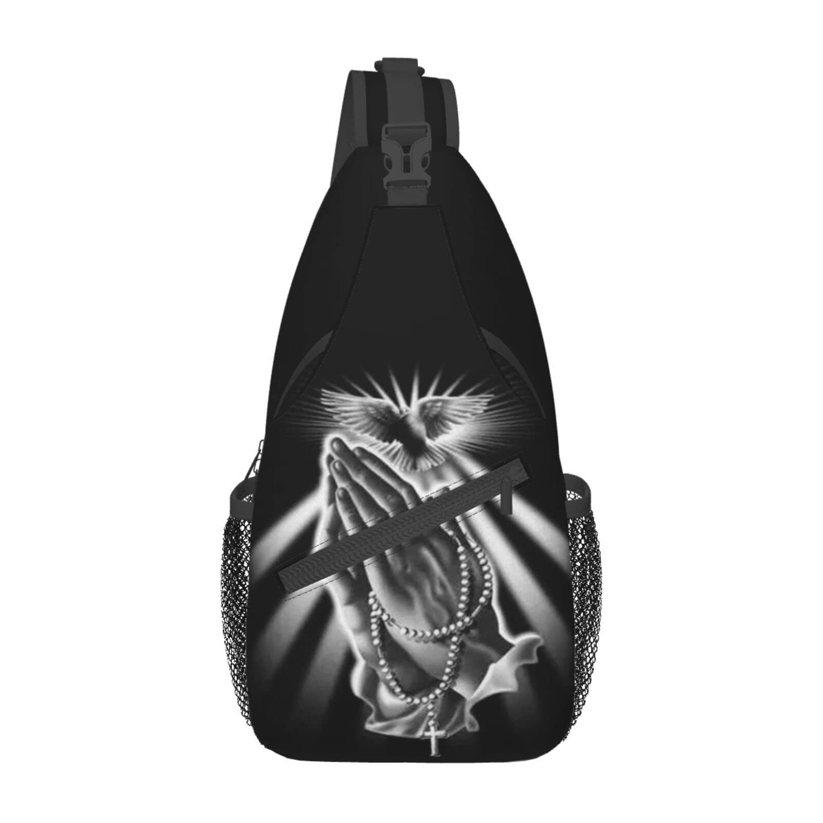 Christian Jesus Cross Sling Backpack, Multipurpose Crossbody Chest Bag Shoulder Bag Travel Hiking Daypack for Men Women