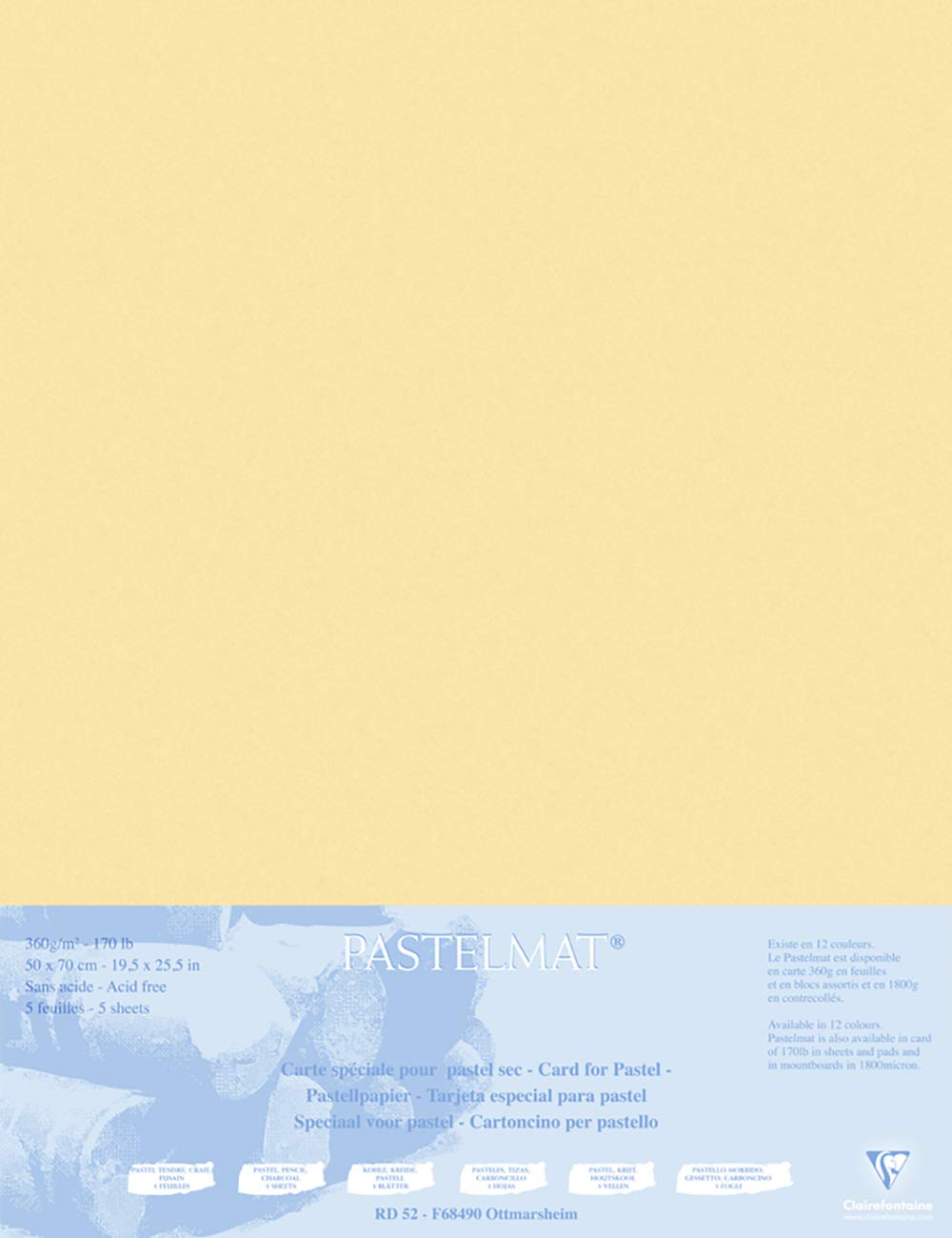 Clairefontaine 496023C tablica podklejana Pastelmat 50x70 cm 5 arkuszy
