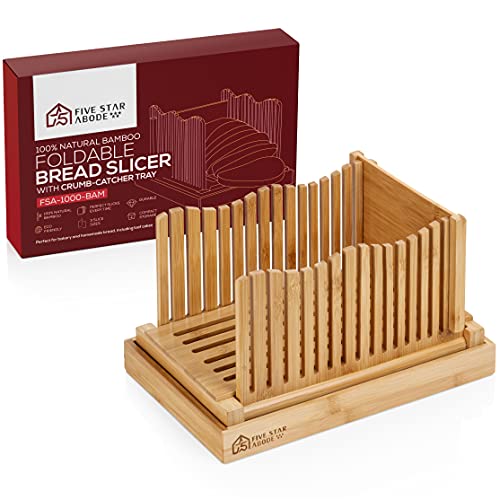Buy Bamboo Bread Slicer Guide With Crumb Catcher And Serving Tray 3