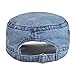 VOBOOM Washed Cotton Military Cadet Army Caps Unique Design Vintage Flat Top Hat (Navy)
