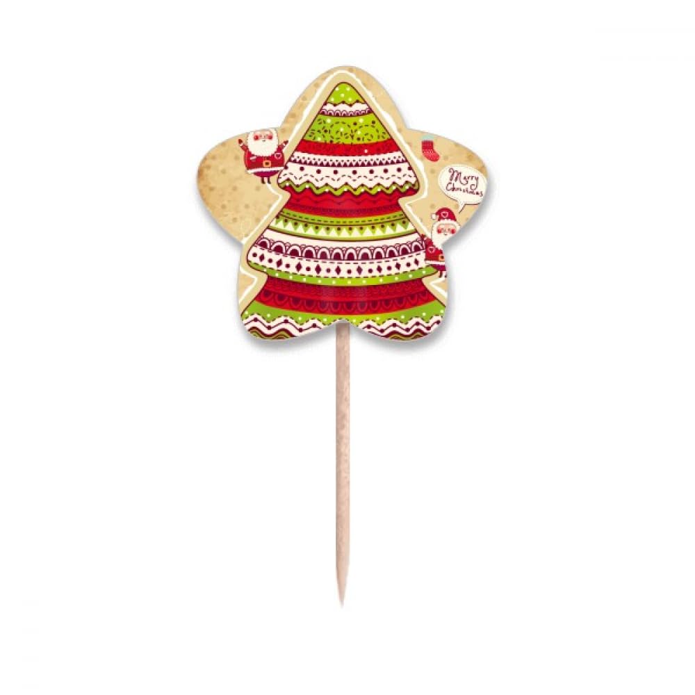 Piques à cupcakes étoile et sapin de Noël pour décoration de pâtisseries de fête