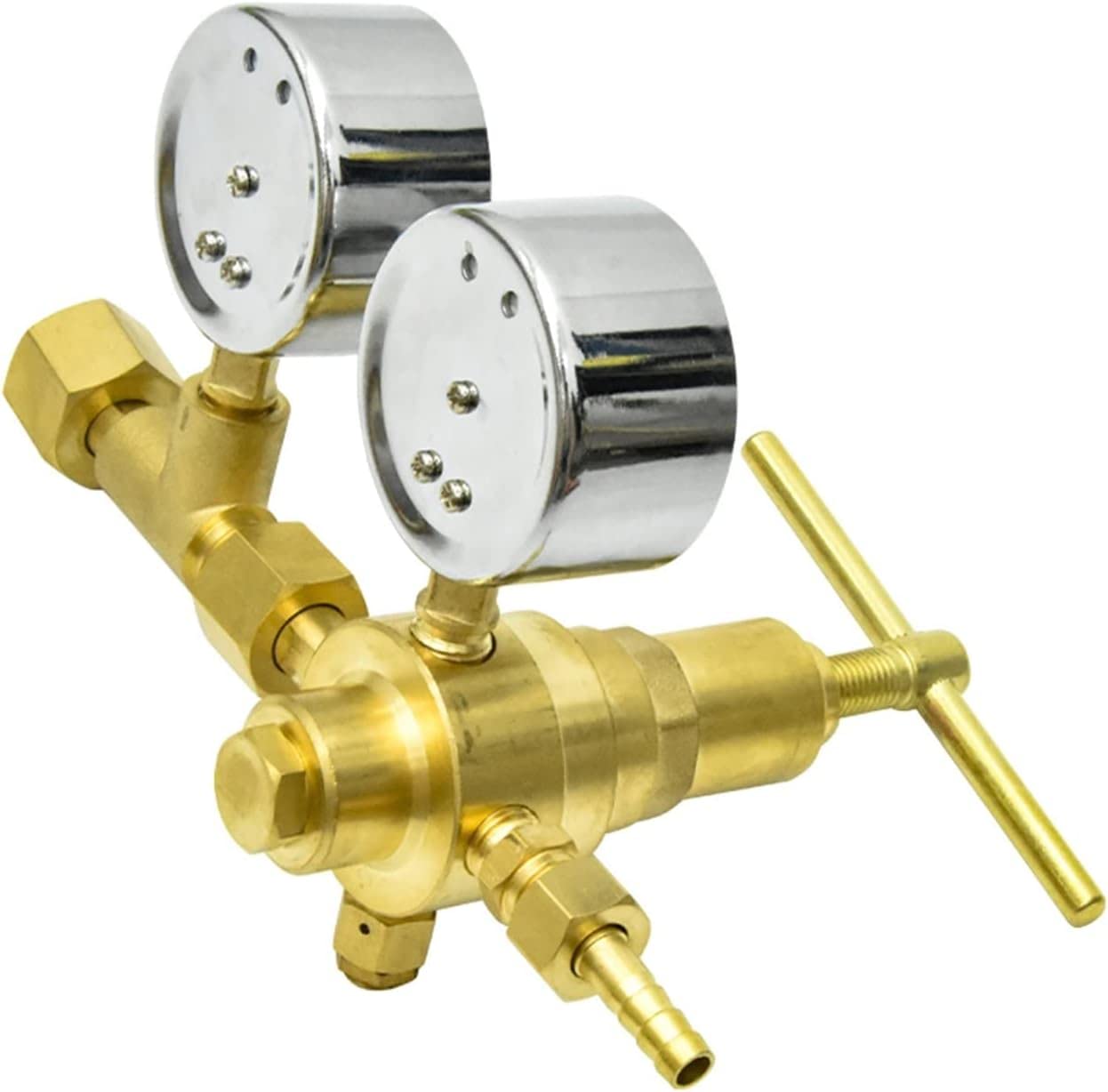 YQD-370/YQY-370/ YQQ-370 Druckminderer Vollkupfer-Manometer Druckminderer Druckminderventil Haltedruck für Anfänger DIY(YQY370 O2 0-10Mpa)