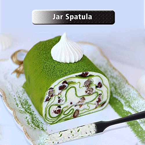 Image of Baskety Silicone Non-Stick Heat Resistant Multi-Purpose Kitchen Tools | Set of 2 Black | Spatula Small 21cm + Spatula Spreader /Butter Knife 24cm for Cooking & Baking
