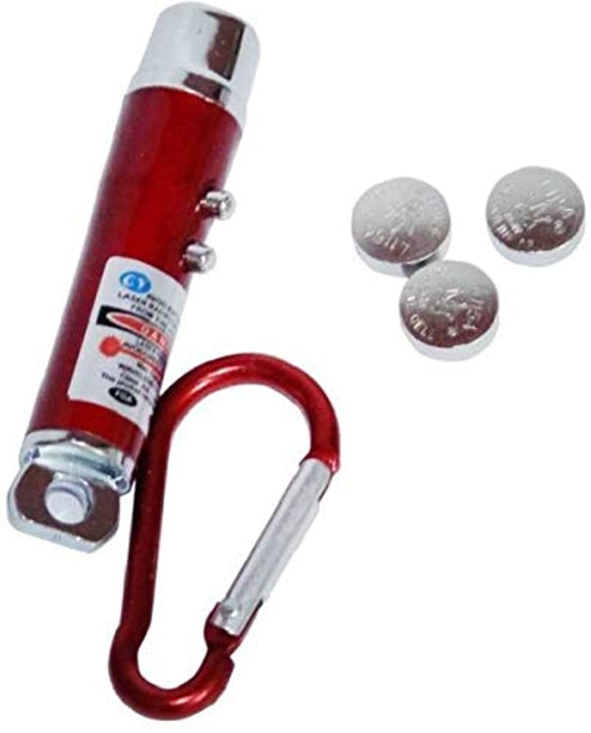 5mW 2in1 LED Laser Red Pen Pointer Flashlight Torch Beam Light Keychain