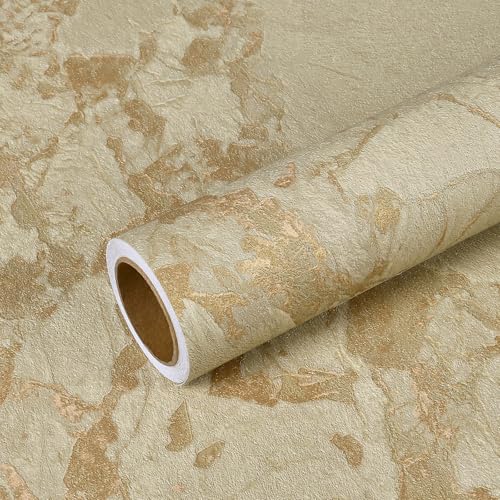 VEELIKE Luxury Cream Gold Marble Countertop Contact Paper Waterproof Peel and Stick Contact Paper for Countertops 15.7''x118'' Adhesive Beige Marble Wallpaper Peel and Stick for Kitchen Bathroom Table