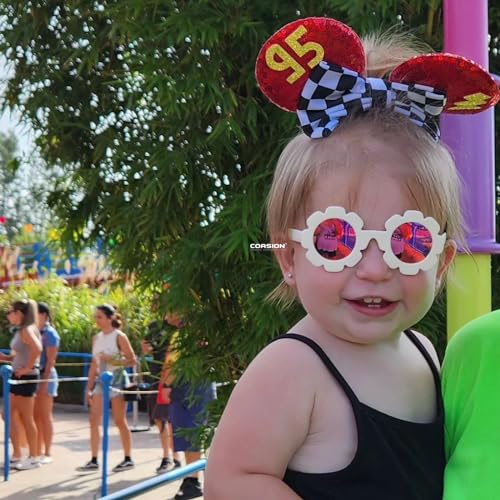 COASION 3 Pack Bendable Polarized Sunglasses with Strap for Newborn Baby Girls Boys 0-12 Months, Flower Design2