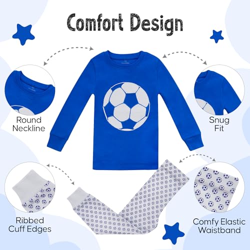 2-Piece Boys Pajamas - 100% Cotton Fleece, Kids & Toddler Pajamas - Tag-Free Boys Pjs - (12M - 8Y) Pajamas for Boys3