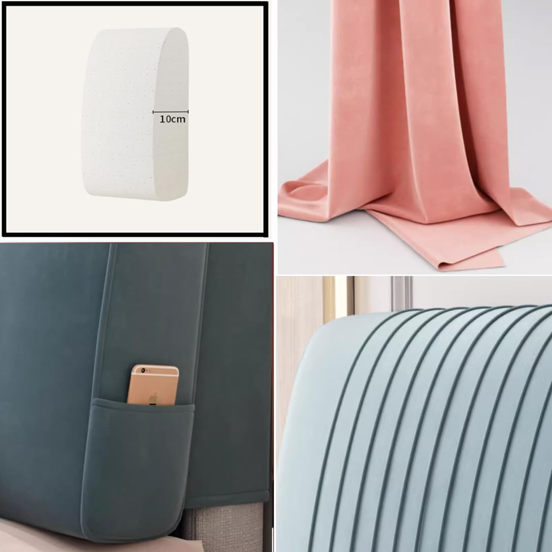 Housse de coussin pour dossier, housse rembourrée pour lit double, king size, coussin rembourré épais pour lit en bois/fer avec housse amovible