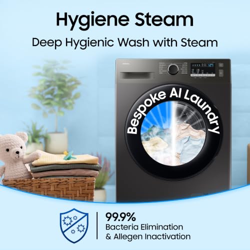 Image of Samsung 7 kg, 5 Star, Hygiene Steam, Quick Wash, Digital Inverter Motor, Fully-Automatic Front Load Washing Machine (WW70FG4S02AXTL, Inox)