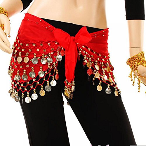 Cinturón para la cadera de danza del vientre ideal para ensayos y festivales folclóricos