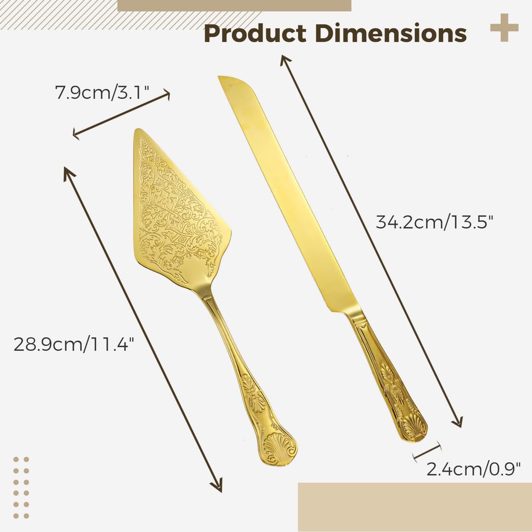 Pelle à gâteau en acier inoxydable : coupe-tarte ergonomique pour mariages, fêtes et occasions spéciales