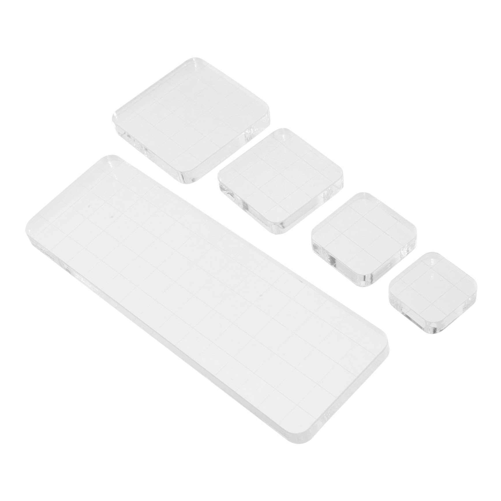 HAPINARY Acrylic Stamp Accessories Set 5pcs Stamp Blocks DIY Stamping Supplies for Cardmaking