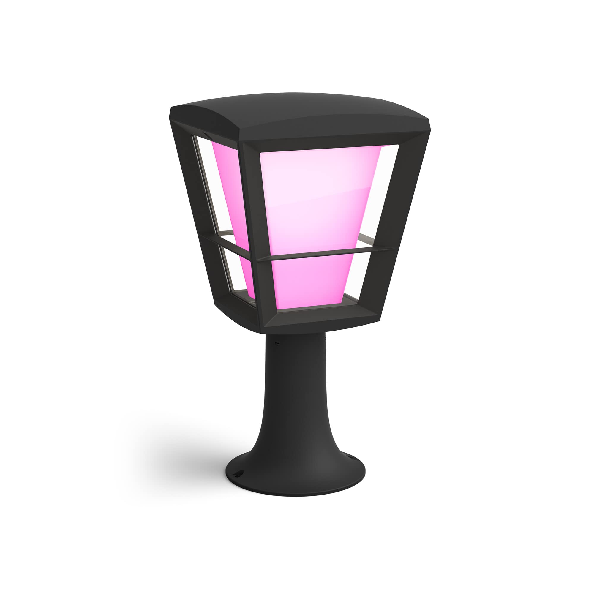 Econic White and Colour Ambiance LED Smart Garden Pedestal [Standing Lantern], Works with Alexa, Google Assistant and Apple Homekit