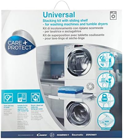 CARE + PROTECT CARE+PROTECT Universal Stacking Kit for Wachine Machines and Dryers with Sliding Shelf,White, 47-62 cm