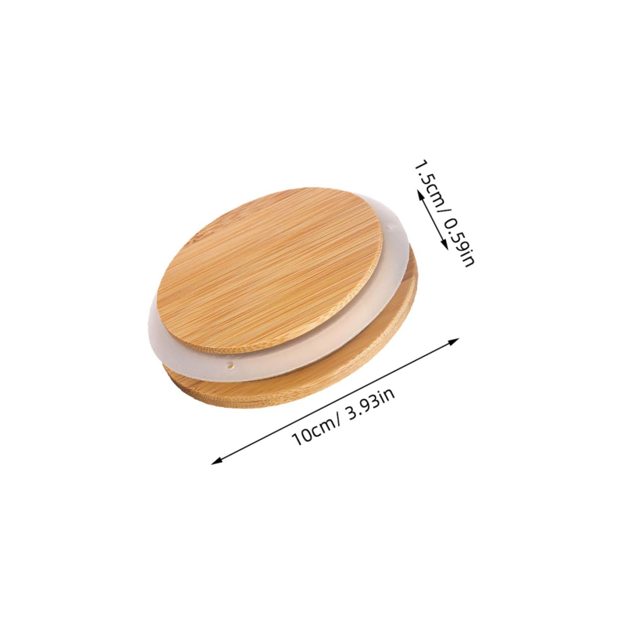 Cabilock 2 Pezzi Coperchi Sigillanti in Bambù E Silicone 3.94In Coperchio Per Barattoli in Vetro Accessori Per Conservazione Alimentare Casa Cucina