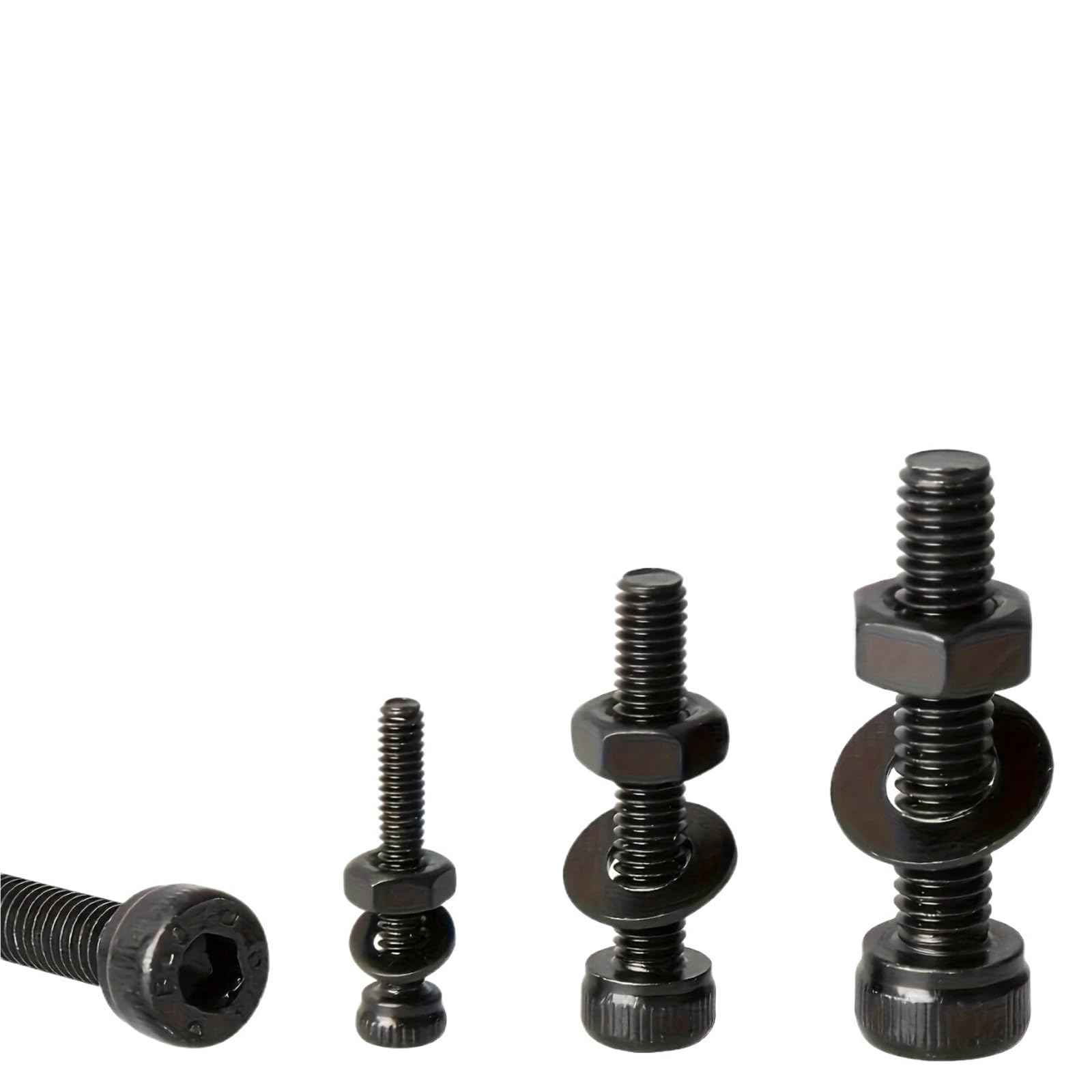 Juego De Tornillos Y Tuercas Surtido de pernos métricos de 1260 piezas M2 M3 M4, tornillos de máquina con cabeza hueca hexagonal chapados en zinc