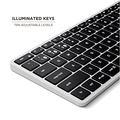 Satechi Slim X1 Bluetooth Wireless Keyboard, 𝗨𝗦 𝗤𝗪𝗘𝗥𝗧𝗬 𝗟𝗮𝘆𝗼𝘂𝘁, Backlit Multi-Device Design for MacBook Air & Pro M5 M4 - Image 3