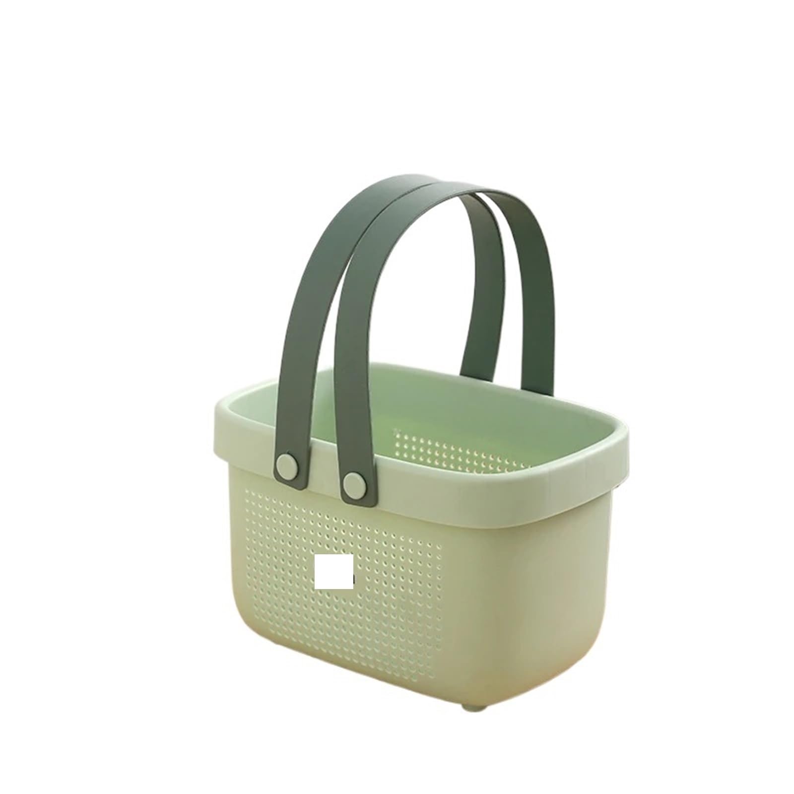 DYYEUAVT Storage Basket With Handle Cosmetic Box Bathroom Bathing Basket Household Makeup Kitchen Large Container(Light Yellow,M 32x15x18cm)