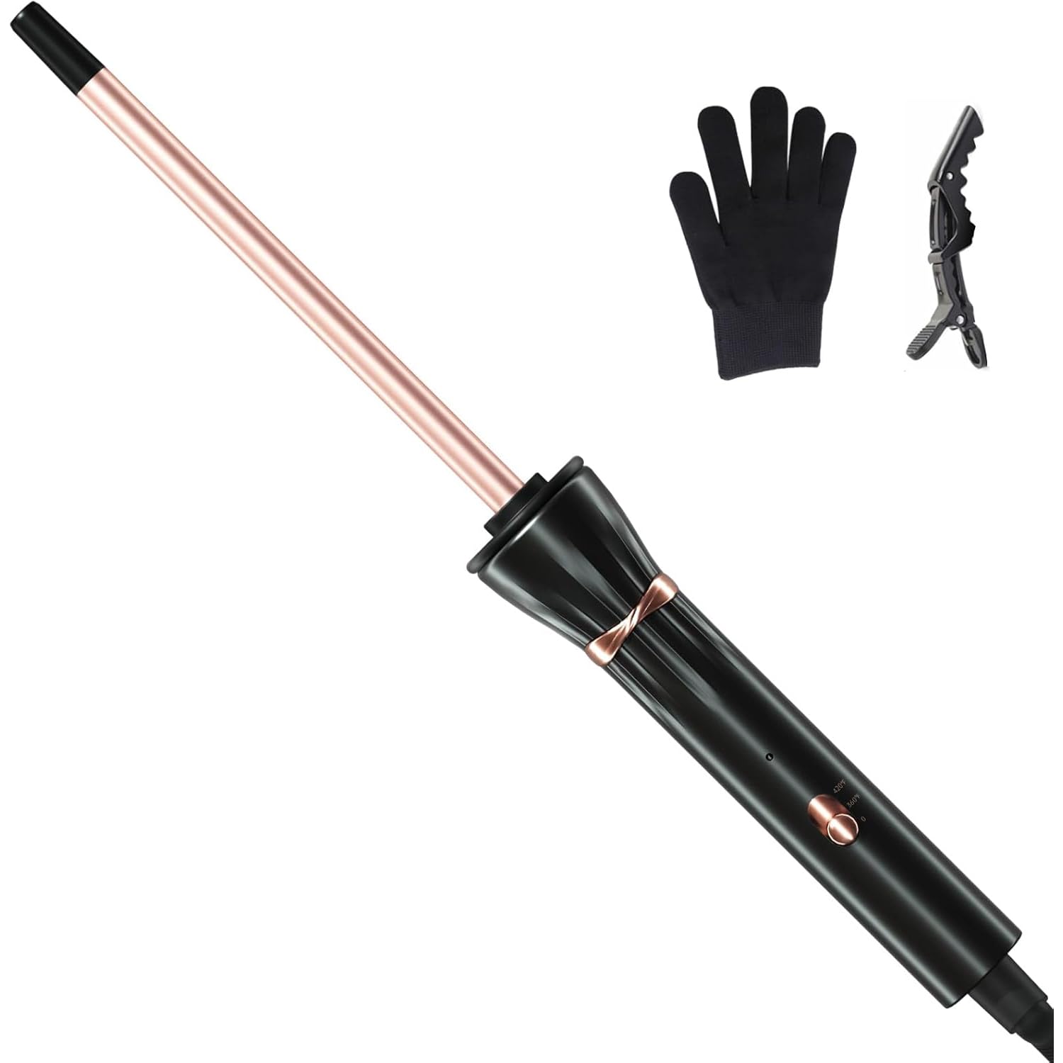 3/8 Inch Curling Iron,9mm Tiny Curling Wand,Ceramic Small Barrel Curling Iron with Adjustable Temperature,Fast Heating,for Short & Long Hair