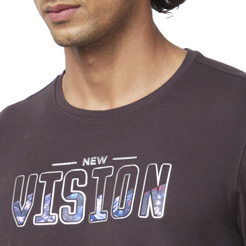 Image of Spykar Men's Slim Fit Round Neck Full Sleeve Printed Casual T-Shirt