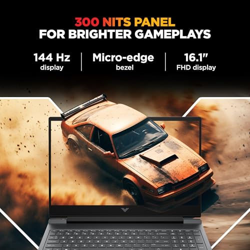 Image of HP Victus, 14th Gen Intel Core i5-14450HX, 6GB RTX 3050 Gaming Laptop, (16GB DDR5, 512GB SSD) 144Hz, IPS, 16.1inch(40.9cm) Flicker-Free, Win 11, M365* Office24, Mica Silver,2.31kg, RGB, R1705tx