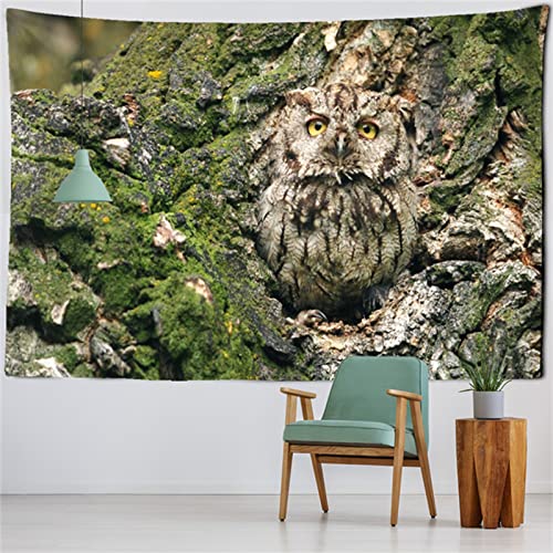 Tapiz de pared de búho místico: transforma tu sala con arte psicodélico de poliéster 150x100cm