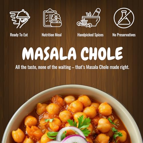 Image of Indidoz Masala Chole Ready to Eat | Spicy & Tangy Chickpeas in Punjabi Style Gravy | Authentic North Indian Curry | Heat & Eat Meal | No Preservatives | 300g