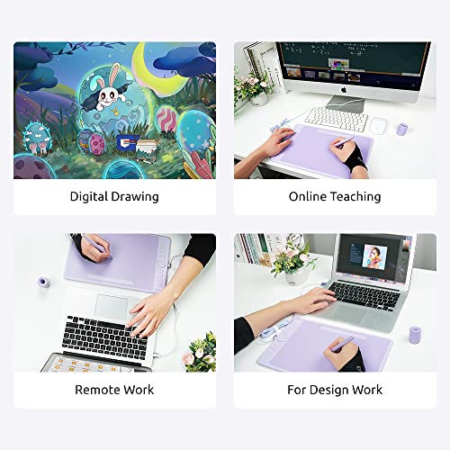 Image of Parblo Intangbo M Drawing Tablet 10x6 inch,Digital Graphic Tablet with 8192 Levels,Battery-Free Stylus and 8 Hot-Keys Drawing Pad,Work with Window /Mac,Android,Purple