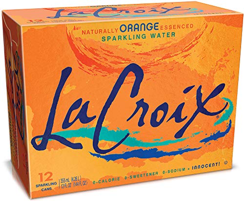 LaCroix Sparkling Water, Orange, 12 Fl Oz (Pack of 12), Naturally Essenced, 0 Calories, 0 Sweeteners, 0 Sodium