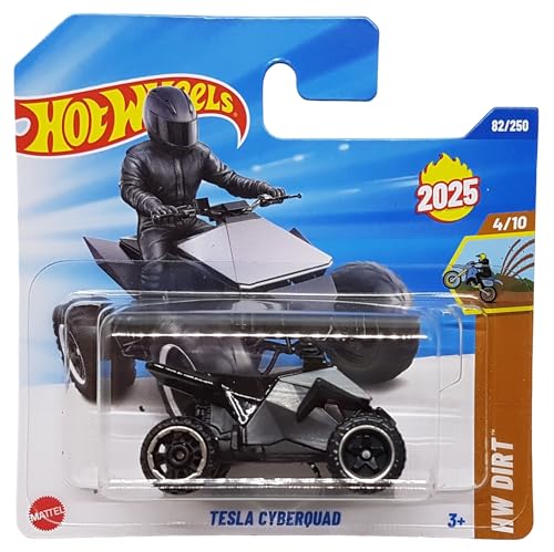 Hot Wheels Tesla Cyberquad HW Dirt 4/10 (82/250) HYW31 Short Card 2025 + Protector Short Card