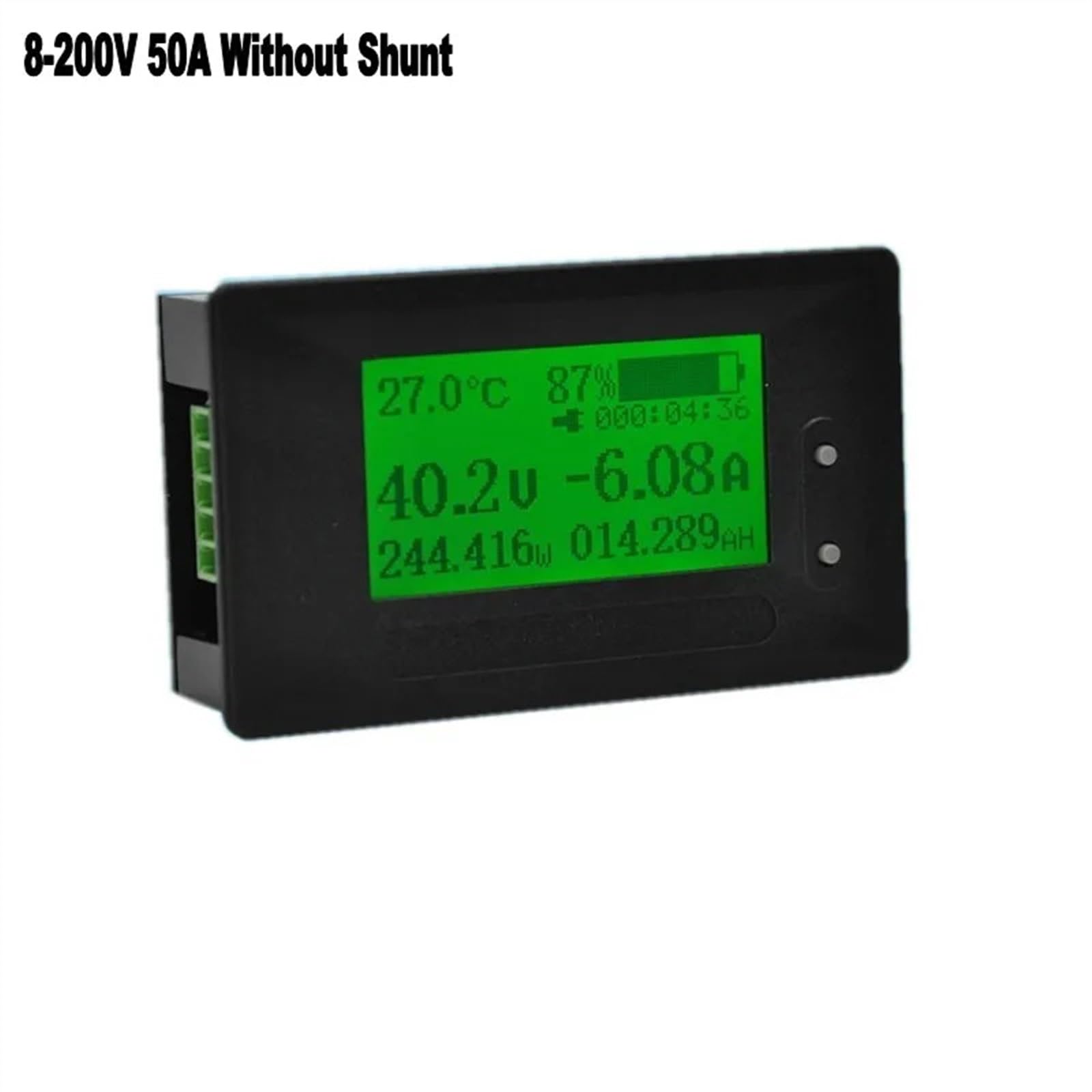 MMUNNA GC97 DC 8-200 V 500 A woltomierz amperomierz tester akumulatora samochodowego kulometr pojemność prąd miernik mocy monitor 12 V 24 V 48 V (kolor: 50 A bez bocznika)