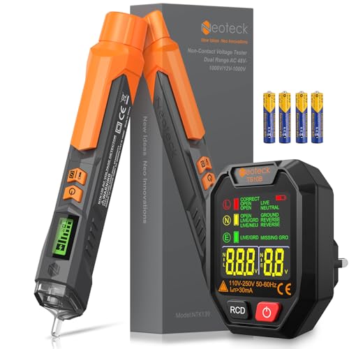 Neoteck Socket Tester with LCD Display & Non-Contact Voltage Test...