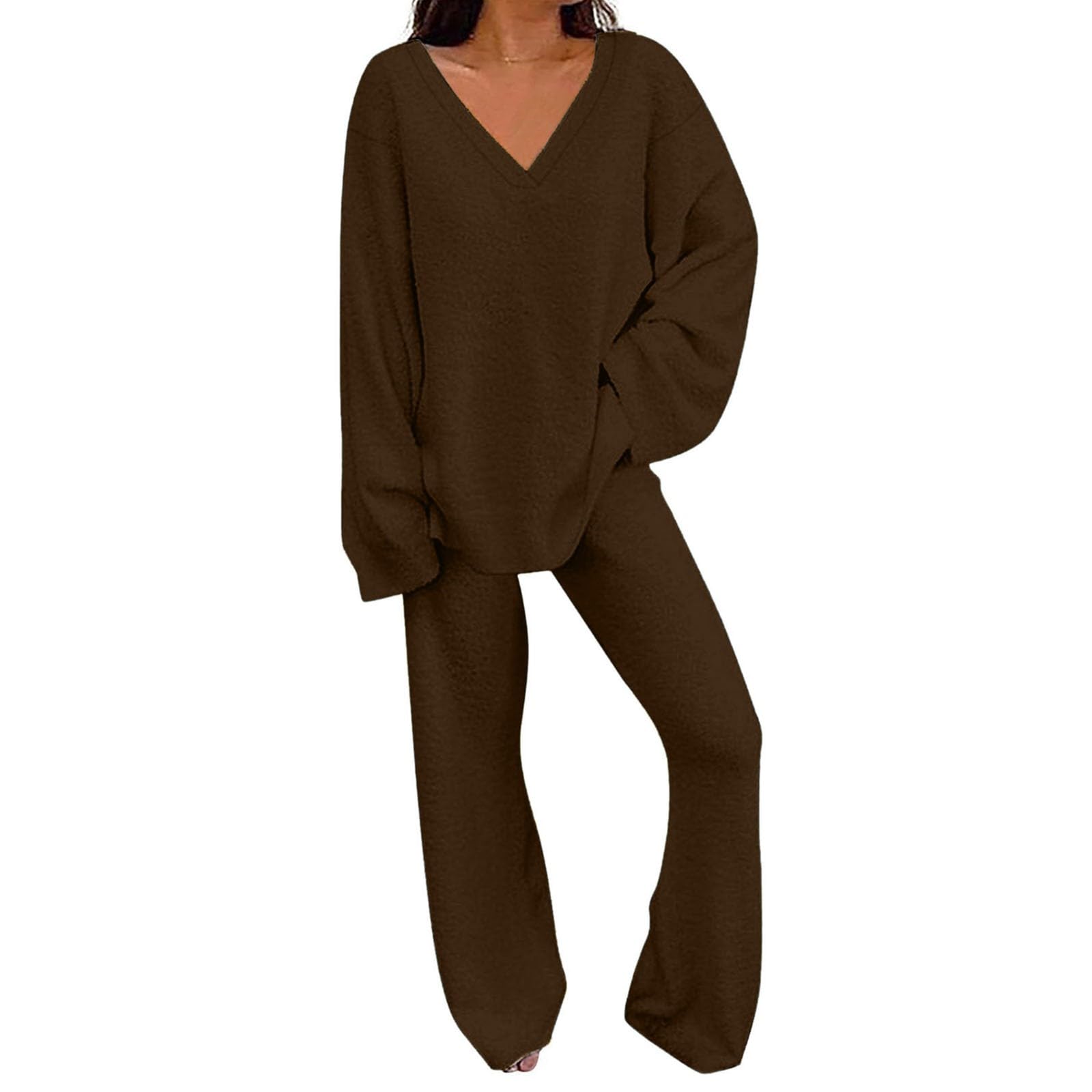 Generisch Ensemble de vêtements d'intérieur en coton et pantalon large pour femme
