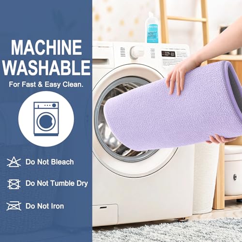 Image of OLANLY Thick Memory Foam Bath Mat Rug 30x20, Extra Soft Absorbent Bathroom Rug, Quick Dry Bath Mats, Non-Slip, Machine Washable Carpet for Bathroom, Tub and Shower, Home Decor Accessories, Lavender