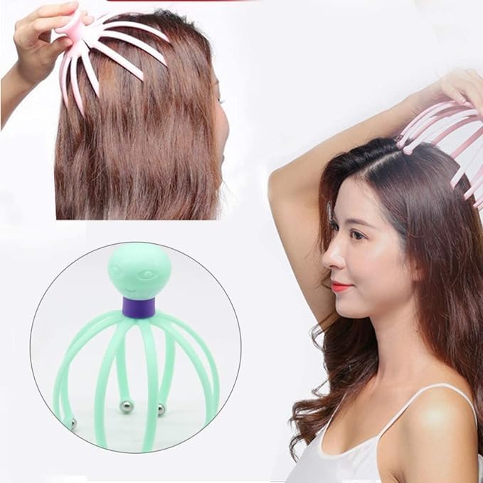 SwissHome Revitalize Your Scalp and Neck with our Hair Growth Vibration Hand Comb Massager - Ultimate Relaxation and Stress Relief for Spa Therapy (Pack Of-1 Pink) 3
