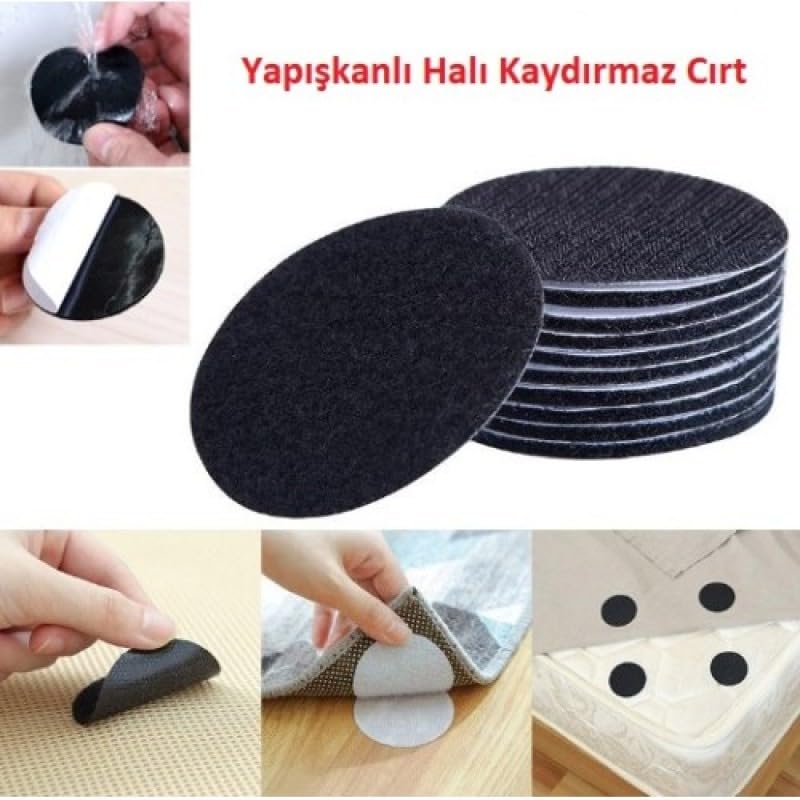 Halı Kilim Koltuk Örtüsü Sabitleyici Kaydırmaz Cırt Yıkanabilir Kendinden Yapışkanlı Ped Halı Kaydırmaz 20'li Set