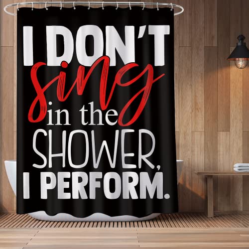 Funny Shower Curtain For Bathroom Decor, Black Shower Curtain Bathroom Accessories, Background Creative Words Quotes Novelty Bath Curtain With 12 Hooks, Polyester Fabric Waterproof Machine Washable #TOP2