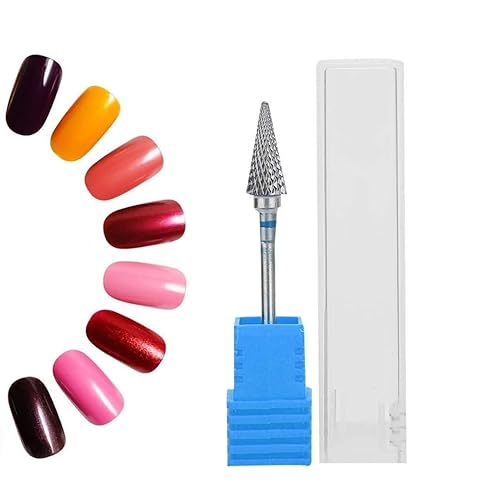 Dioche Brocas de acero de tungsteno para manicura, pedicura eléctrica, cabeza de molienda para manicura, pedicura, uso en el hogar y salón (azul)