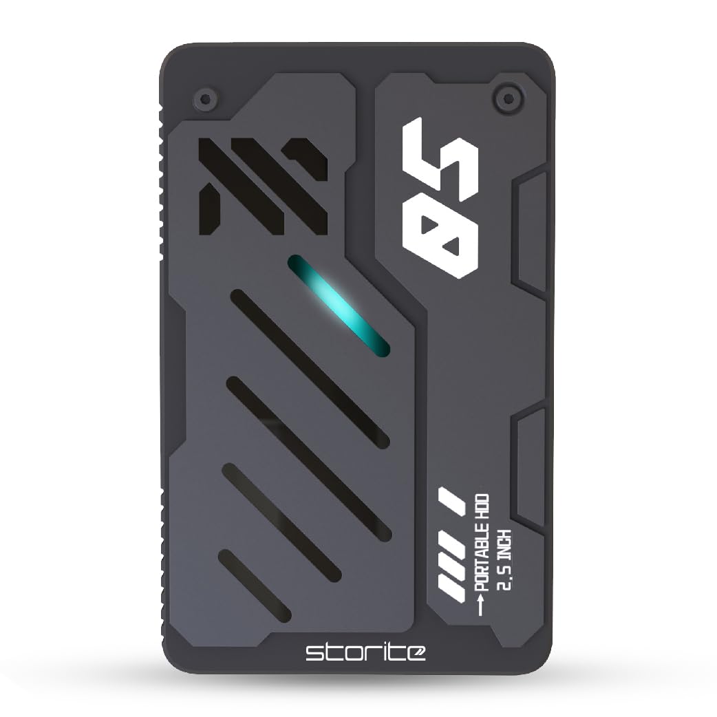 Storite Disco rigido esterno 1 TB USB 3.0, leggero, per backup e archiviazione dati, portatile, per giochi, espansione di memoria per laptop, PC, Mac e desktop.