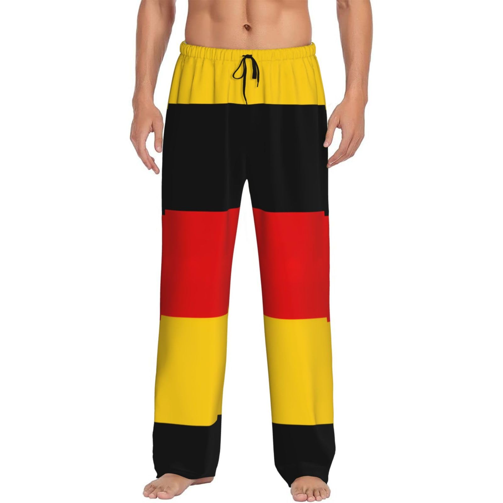 Cavedl Men's Black German Flag Pajama Pants Bottom Trousers Loungewear Nightwear Sleep Essentials