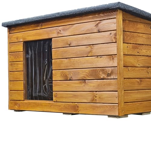 Hundehütte Wetterfest Hundehaus Hundehöhle Winterfest Isoliert Holz 113 x 76 cm