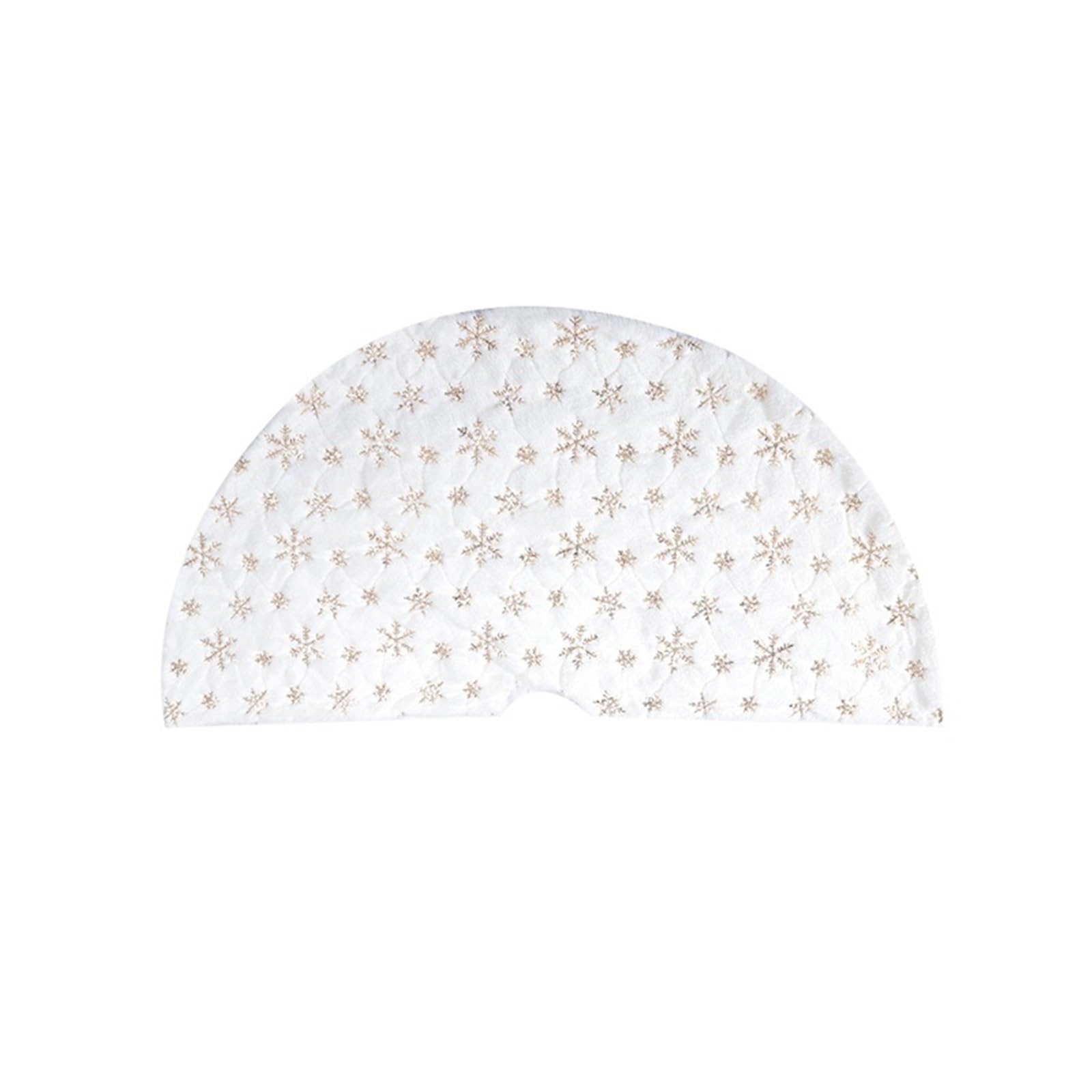tappeto albero di natale Decorazioni for tappetini for albero di Natale, fiocchi neve, bianchi in peluche for la casa, ornamenti for il nuovo anno(90cm Golden)