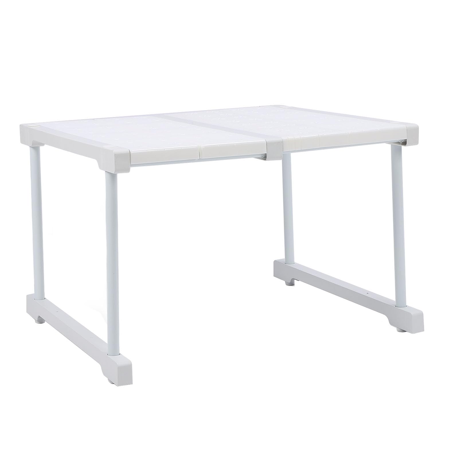 Jelquix Expandable Sturdy Cabinet Shelf for Kitchen Storage Cupboard Organization 12.6"x16.5" Strong Riser Rack for Wardrobes, Kitchens, No Drill Installation (Length 37-48cm / 14.6-18.9in)