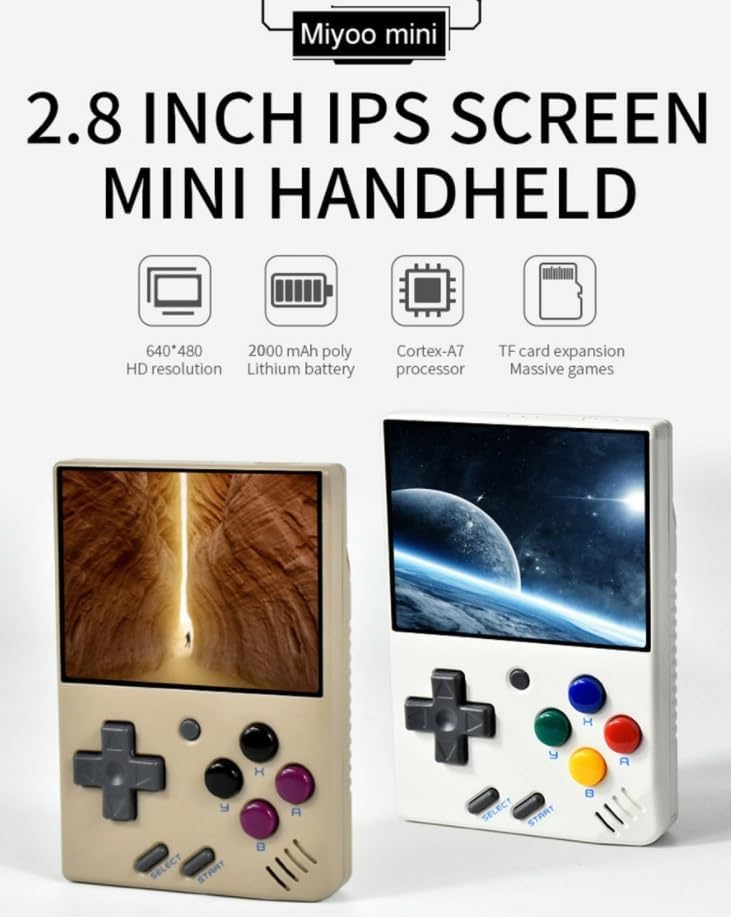 Miniatura 2 de Ampown Miyoo Mini V4 Retro Game Console,2.8 Inch IPS Screen 640x480,Built-in 64GB TF Card,with 2000mAh Battery Classic Game Console,Support HD and